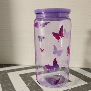 Purple Butterfly Tumbler